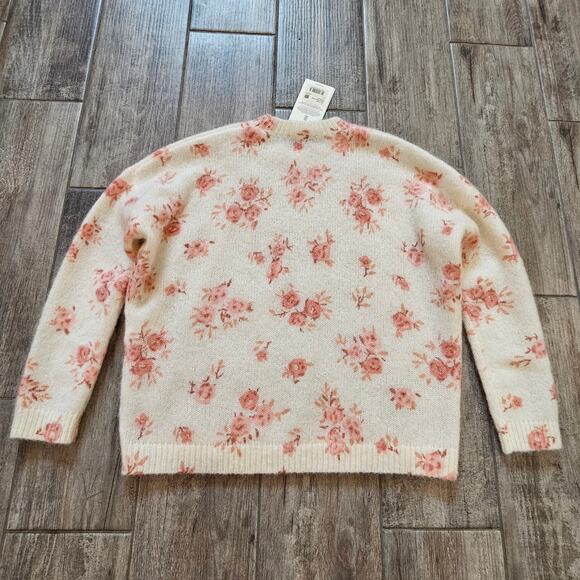 Sezane Eloisa Mohair Wool Floral Sweater Size L Romantic Cozy Knit French Chic - Picture 6 of 13